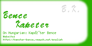 bence kapeter business card